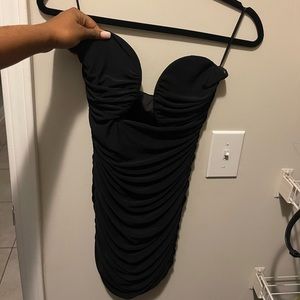 Leau black mini dress